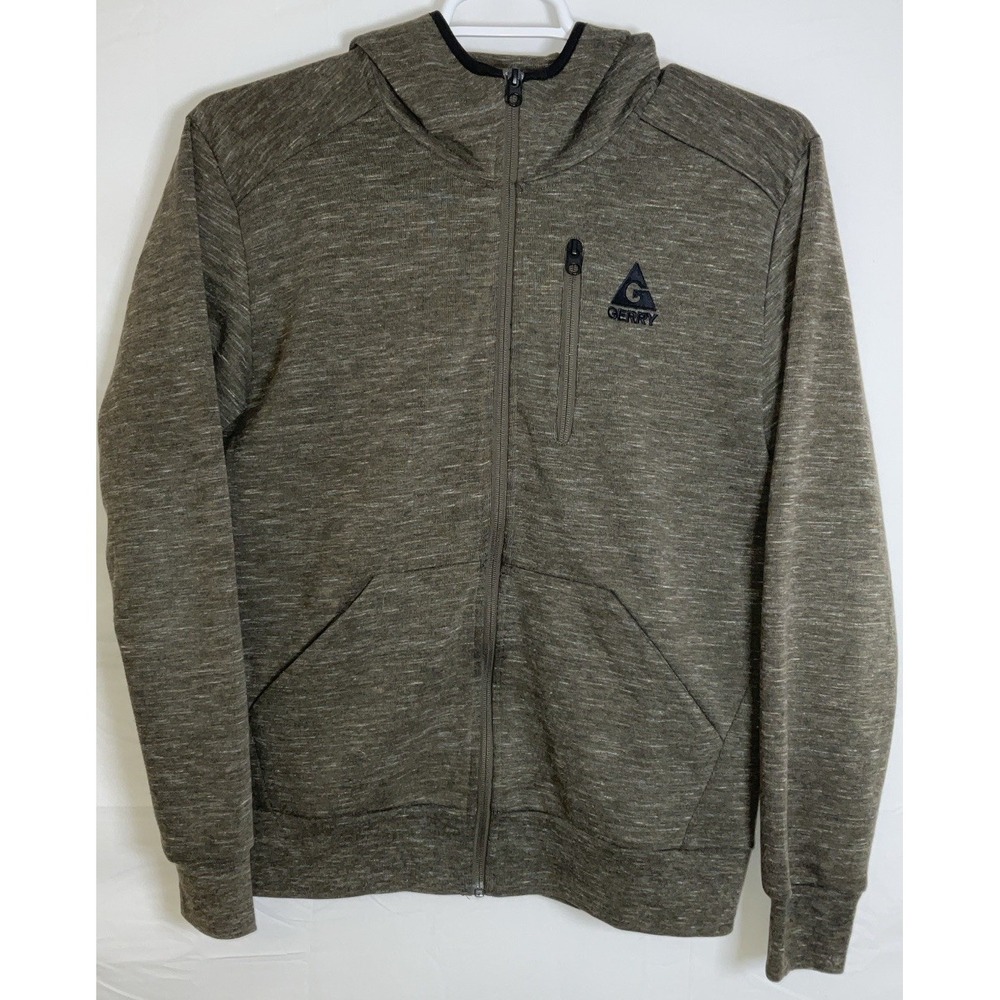 NWOT Men's Gerry Full Zip Hoodie Sweatshirt Jacket Olive Green & Black Medium